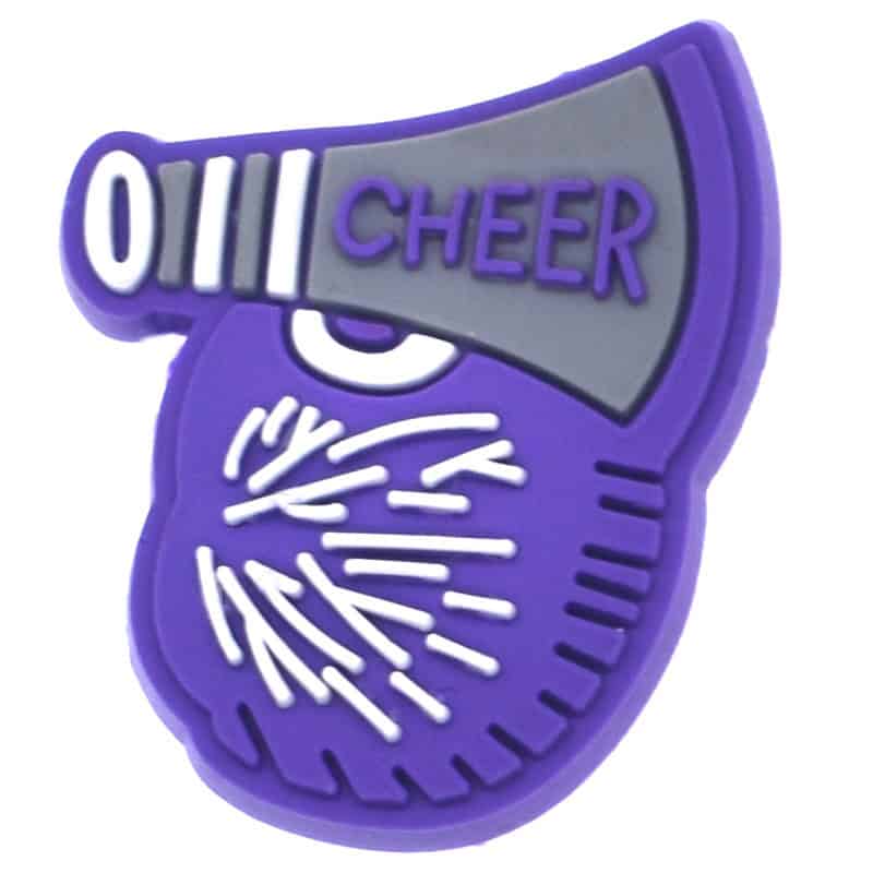 Shoe Charm - Purple megaphone & pompom Cheerleaders 184-16