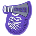 Shoe Charm - Purple megaphone & pompom Cheerleaders 184-16
