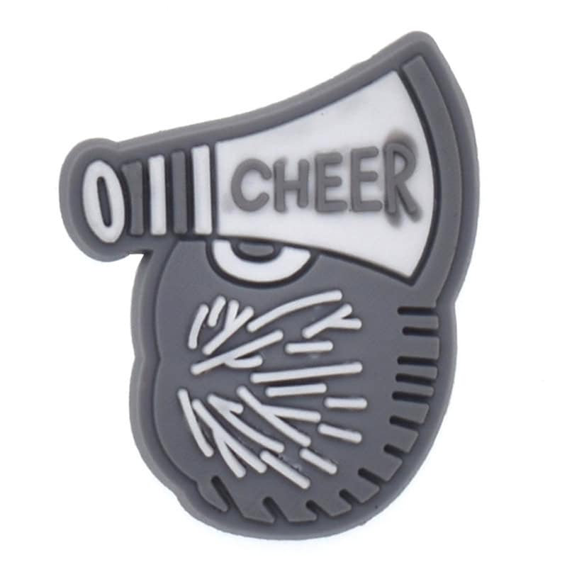 Shoe Charm - Grey megaphone & pompom Cheerleaders 184-18