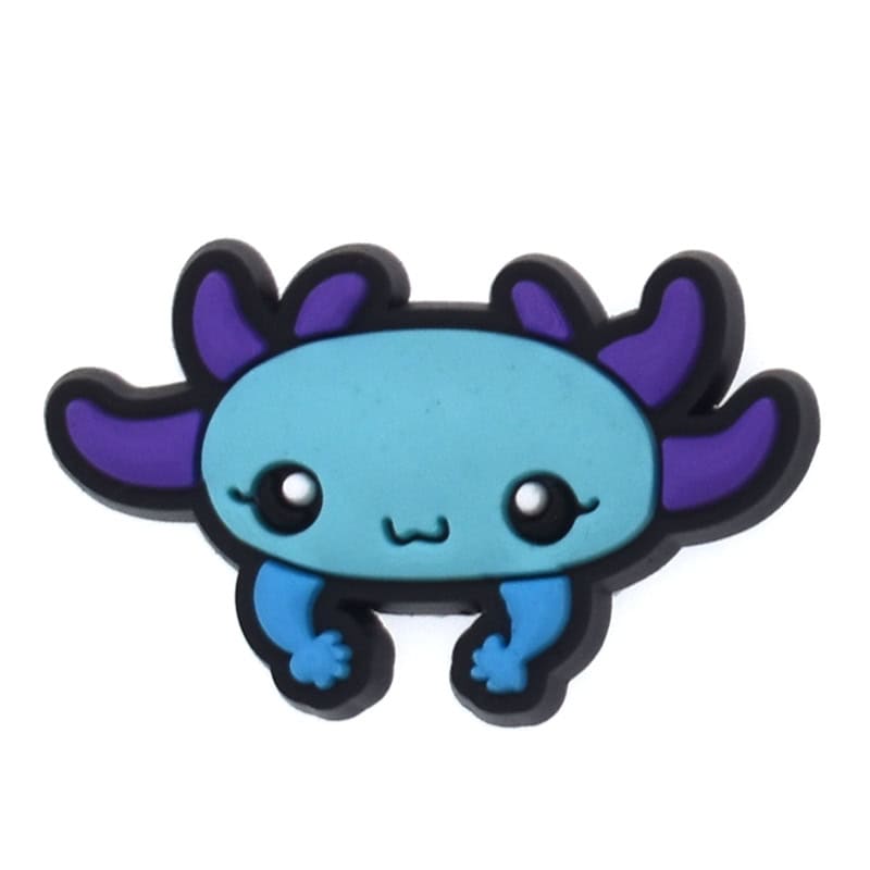 Axolotl face blue with purple gills 197-06 Shoe Charm