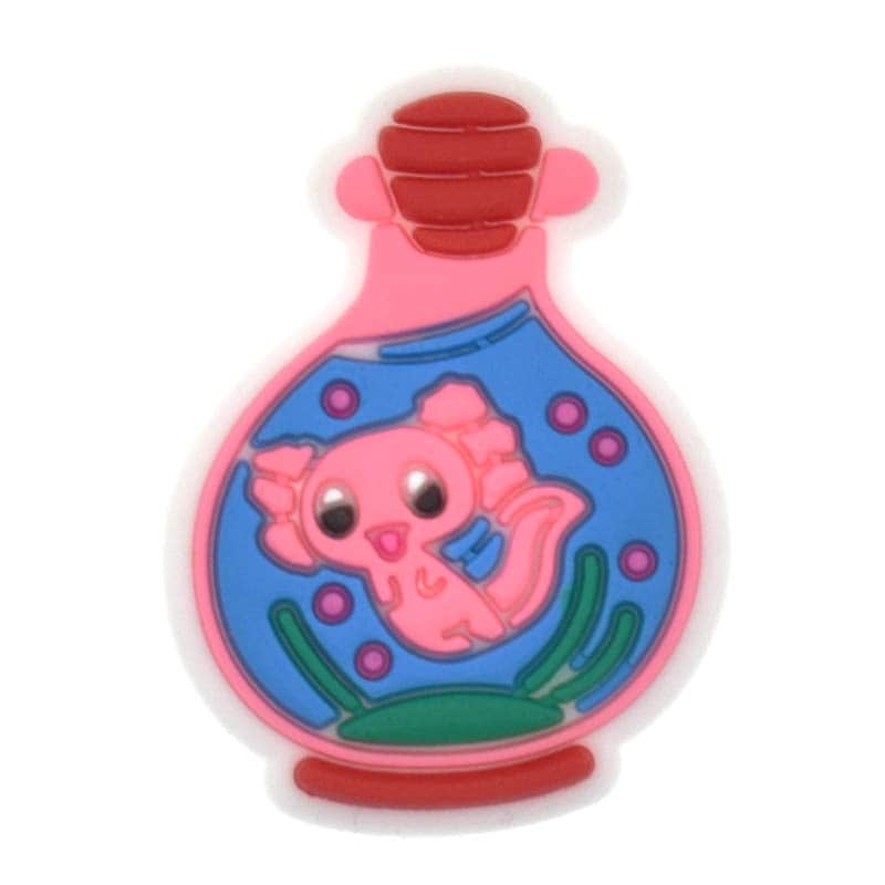 Pink Axolotl in potion bottle 197-14 Shoe Charm