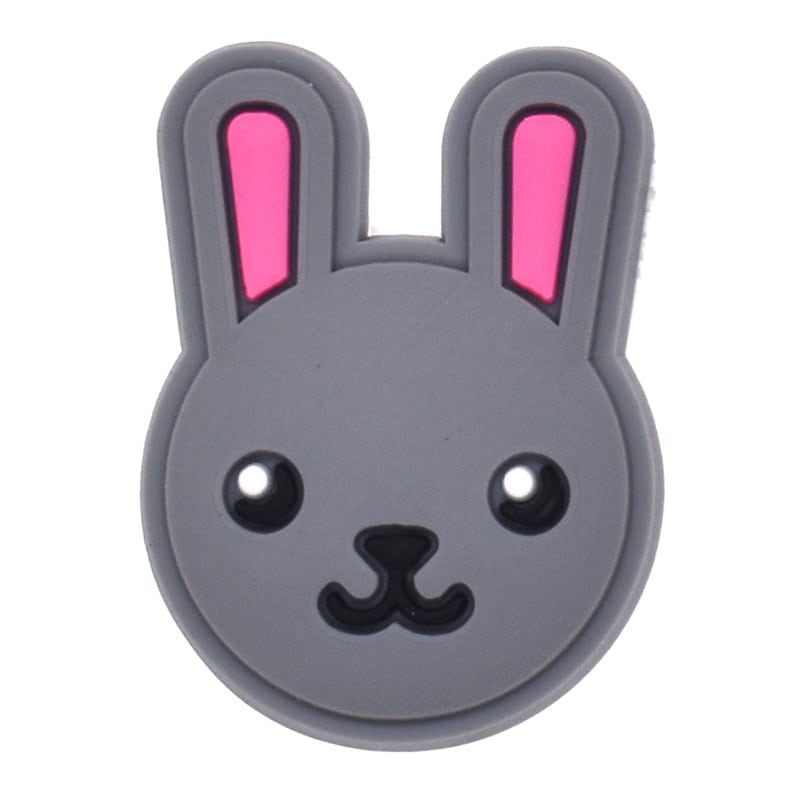 Grey rabbit face 203-07 Shoe Charm