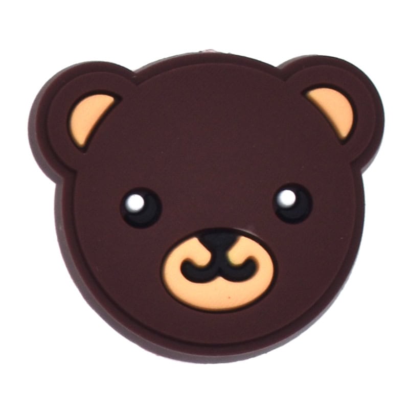 Brown bear face 203-11 Shoe Charm