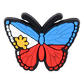 Flag butterfly flying blue/white/red star 212-04 Shoe Charm