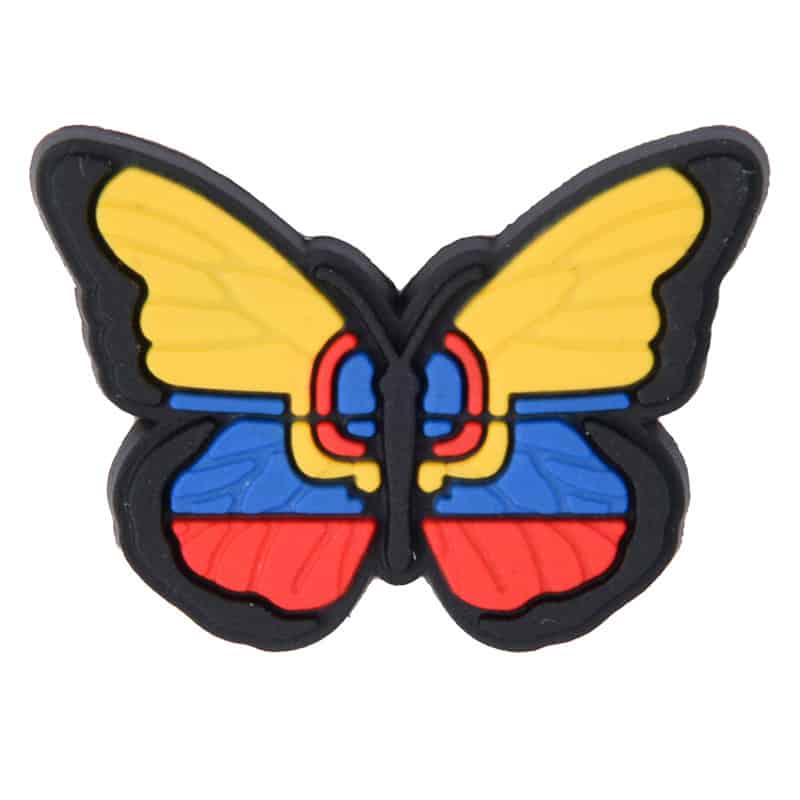 Flag butterfly flying yellow/blue/red 212-05 Shoe Charm
