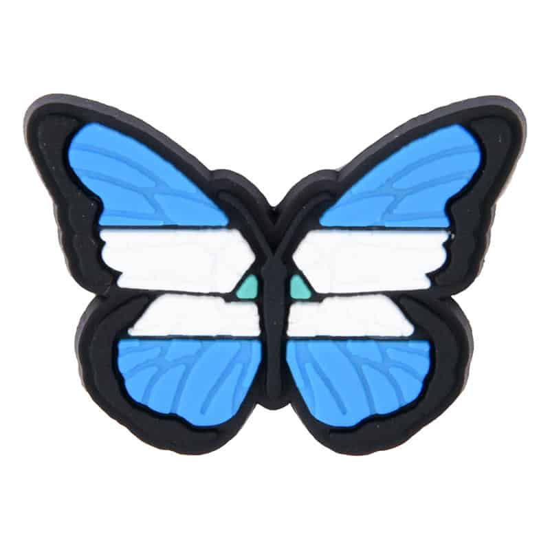 Flag butterfly flying blue/white/blue 212-06 Shoe Charm