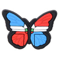 Flag butterfly flying blue/red stripe 212-11 Shoe Charm