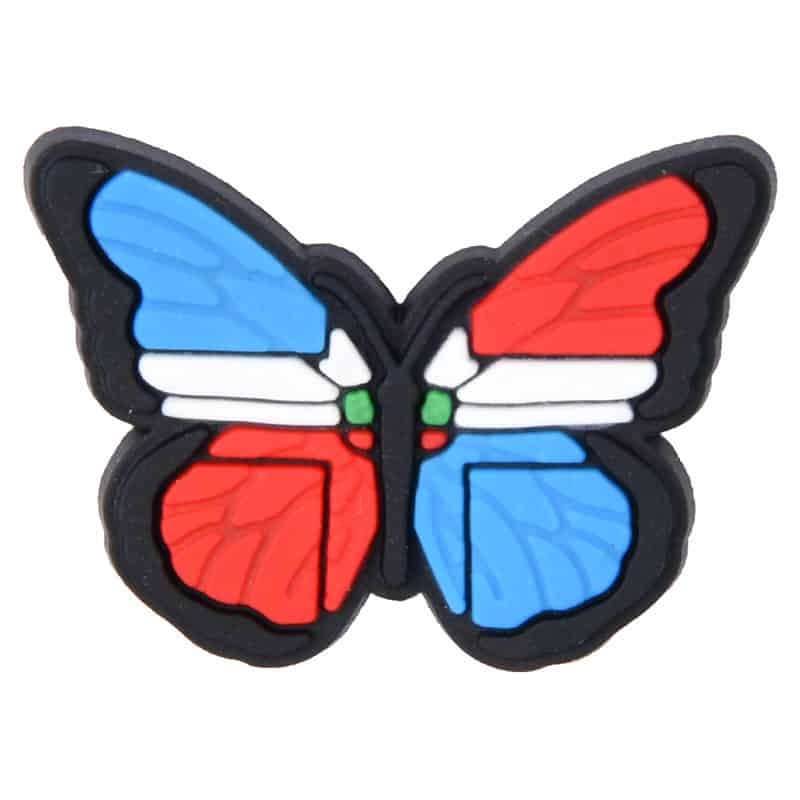 Flag butterfly flying blue/red stripe 212-11 Shoe Charm
