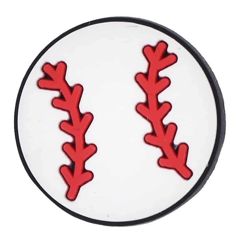White Baseball 23-62 Shoe Charm