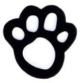 White on Black Shaped Puppy paw print 25-06 Shoe Charm