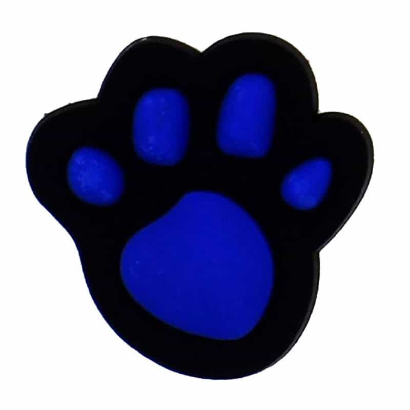 Blue on Black Shaped Puppy paw print 25-07 Shoe Charm