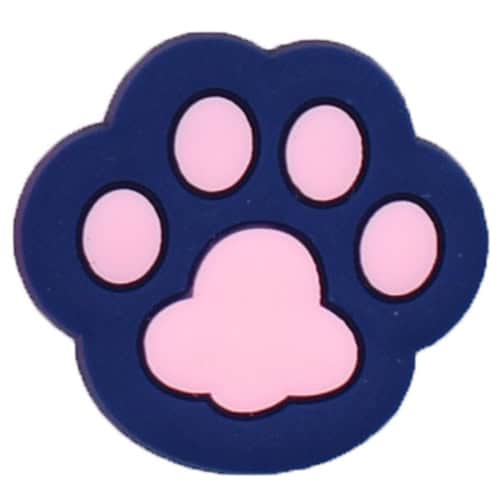 Pink on Dark blue Shaped large paw print  25-10 Shoe Charm
