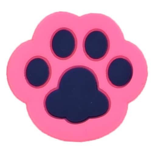 Dark blue on Dark pink Shaped large paw print 25-11 Shoe Charm