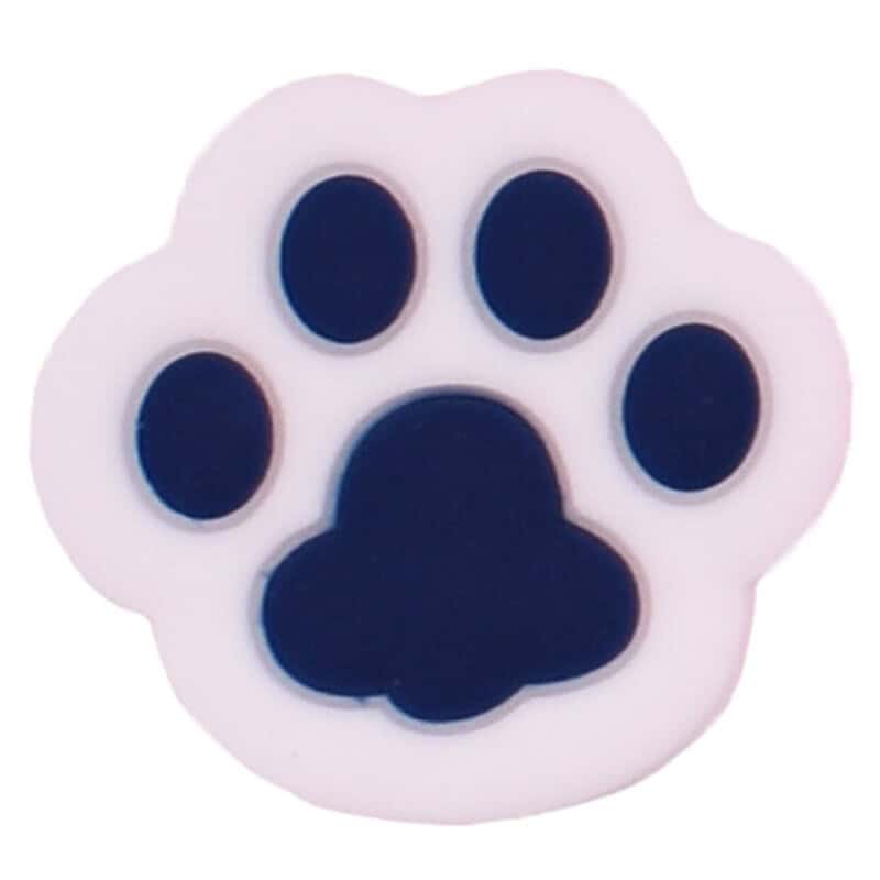 Dark Blue on White Shaped large paw print  25-13 Shoe Charm