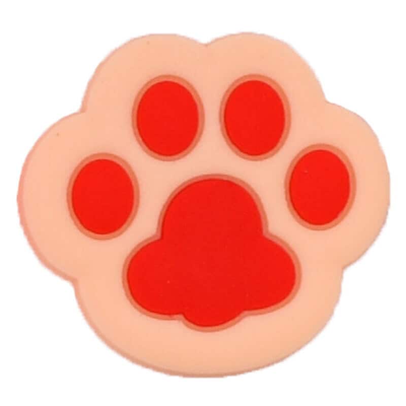 Red on Light Yellow Shaped large paw print 25-14 Shoe Charm