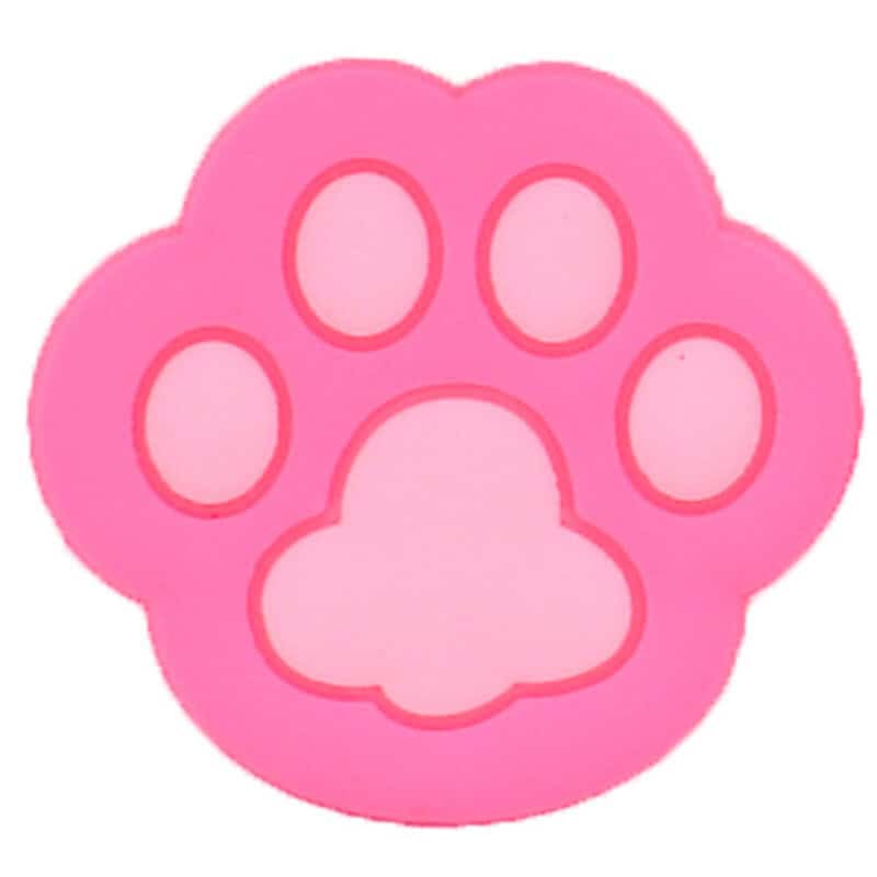 Pink on Dark pink Shaped large paw print 25-15 Shoe Charm