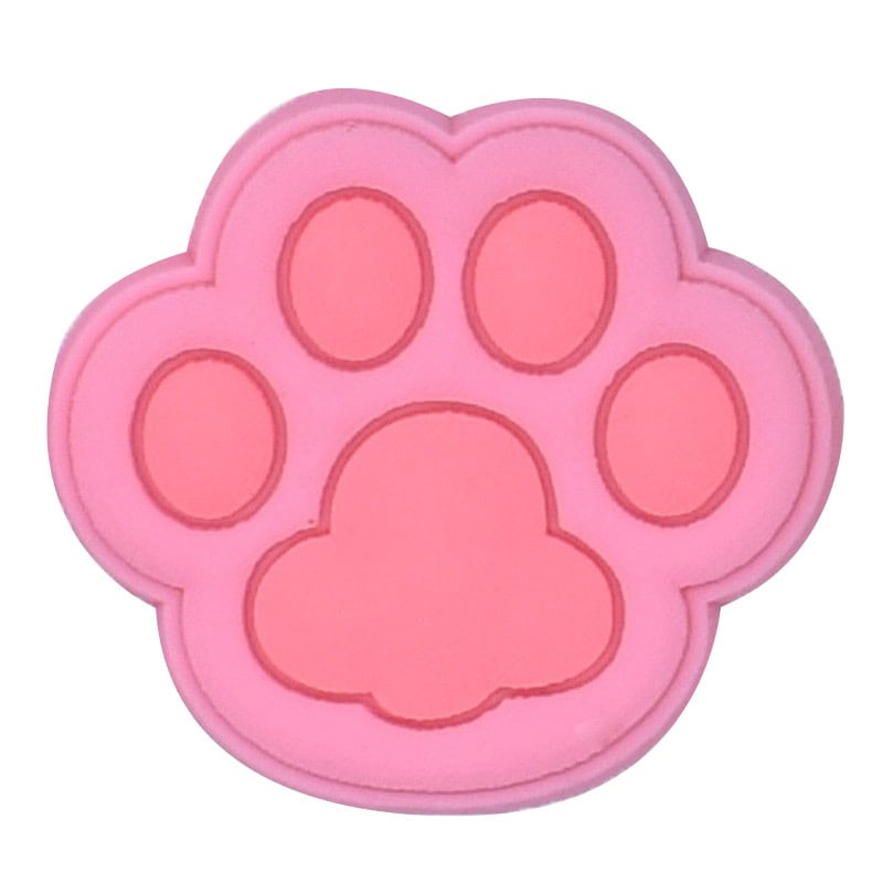 Orange on Pink Shaped large paw print 25-16 Shoe Charm