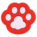 White on Red Shaped large paw print  25-17 Shoe Charm