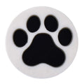 White on Black Round paw print 25-20 Shoe Charm