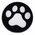 Black on White Round paw print 25-21 Shoe Charm