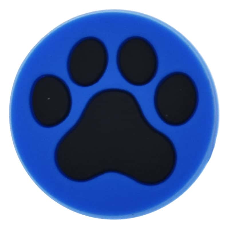 Black on Blue Round paw print 25-24 Shoe Charm