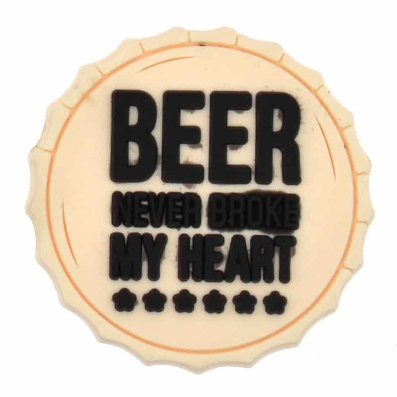 BEER NEVER BROKE MY HEART Beermat 299-01 Shoe Charm