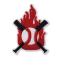 Flaming baseball & bats 302-03 - Shoe Charm