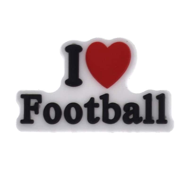 I LOVE FOOTBALL sign logo 303-02 Shoe Charm