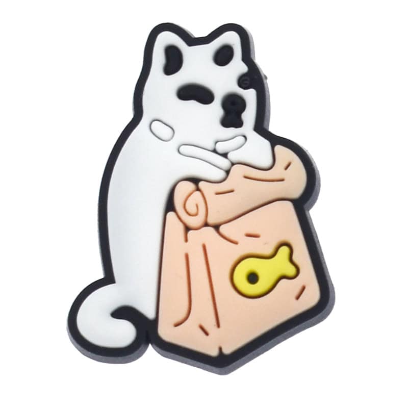 Fish bag white cat 315-10 Shoe Charm