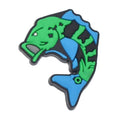 Green & blue curved fish 317-02 - Shoe Charm