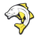 White & yellow curved fish 317-04 - Shoe Charm