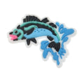 Blue & green fish jumping out of water317-07 - Shoe Charm