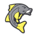 Grey & yellow curved fish 317-10 - Shoe Charm
