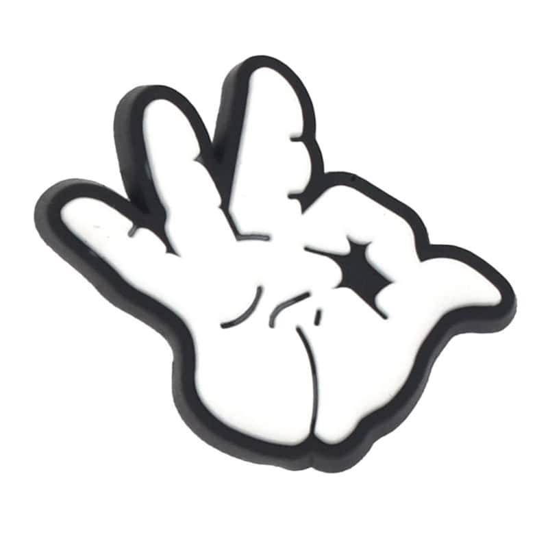 White okay hand gesture 335-02 - Shoe Charm