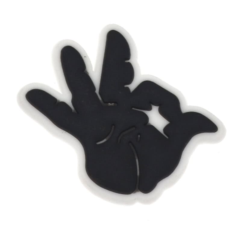 Black okay hand gesture 335-03 - Shoe Charm