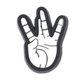 White crossed middle - ring finger hand gesture 335-04 - Shoe Charm