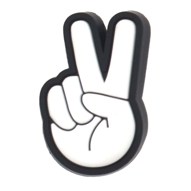 White peace hand gesture 335-05 - Shoe Charm