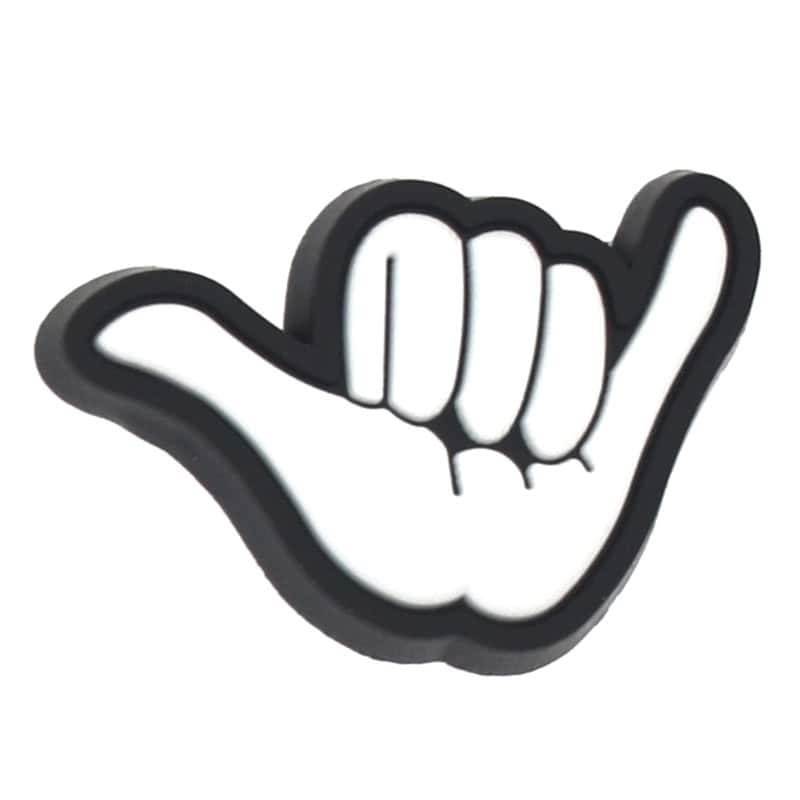 White shaka hand gesture 335-06 - Shoe Charm