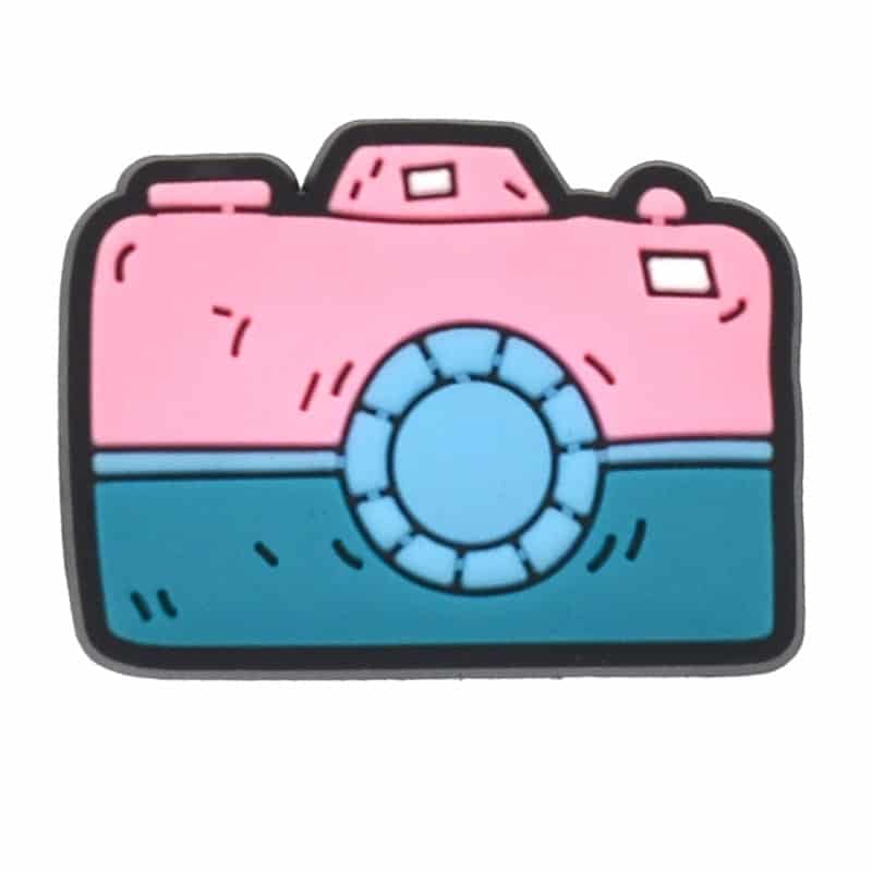 Camera pink and blue 339-02 Shoe Charm