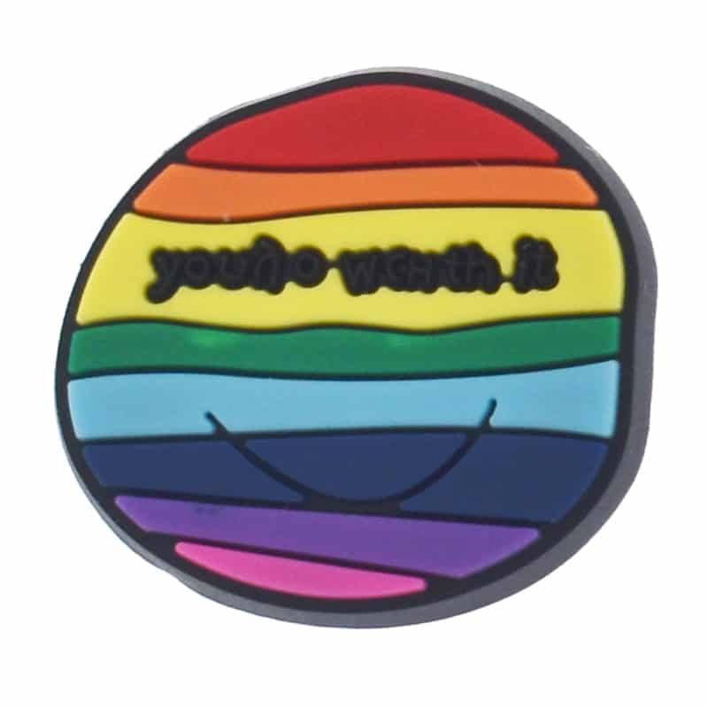 Shoe Charm - 'Your worth it' gay colours smiley face 340-01