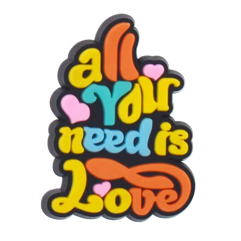Shoe Charm - ALL YOU NEED IS LOVE sign logo badge 340-10