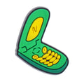 Green - yellow vintage flip phone 343-08 - Shoe Charm