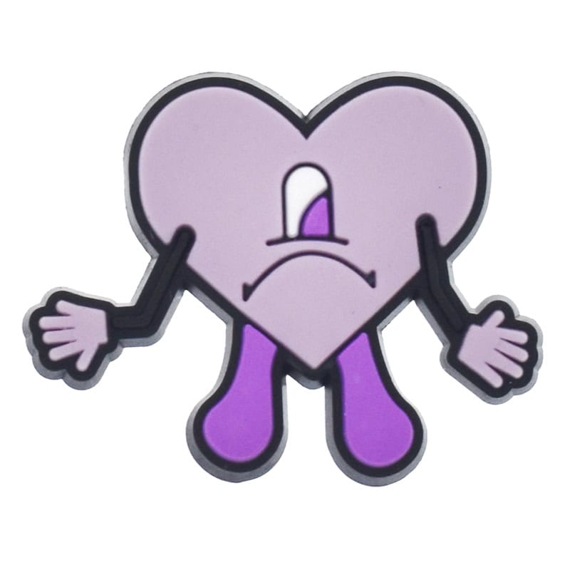 Purple Bad Bunny Heart 348-01 Shoe Charm