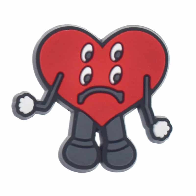 Red four eyes Bad Bunny Heart 348-04 Shoe Charm