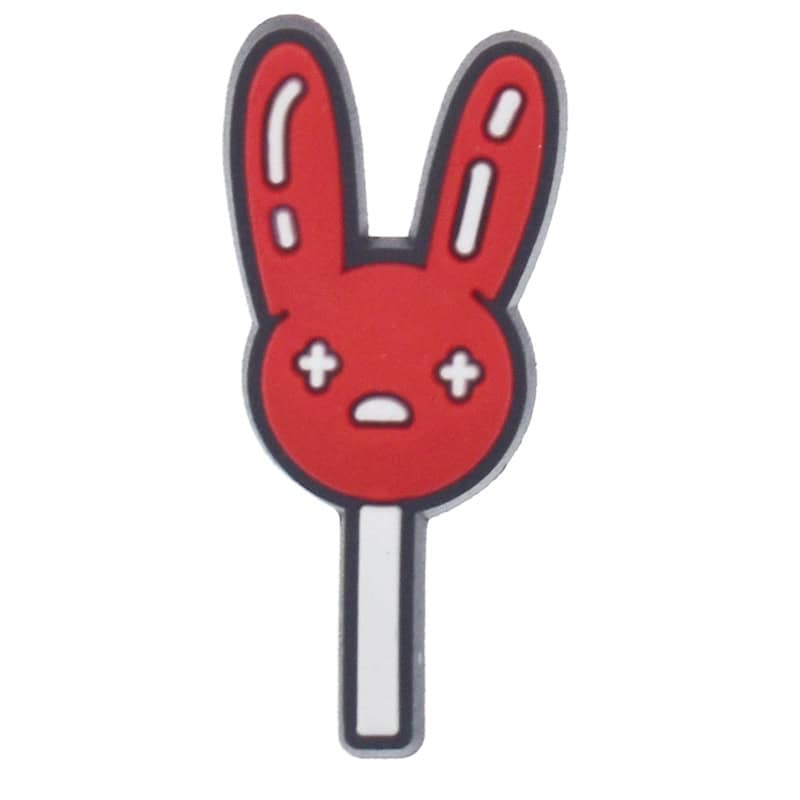 Red bunny from Bad Bunny lollipop 348-18 Shoe Charm