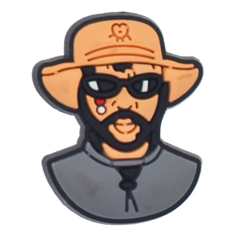 Bad Bunny Rapper wearing hat & sunglasses348-20 Shoe Charm
