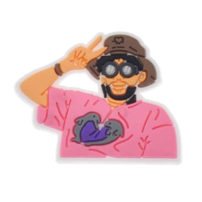 Bad Bunny Rapper peace pink shirt 348-24 Shoe Charm