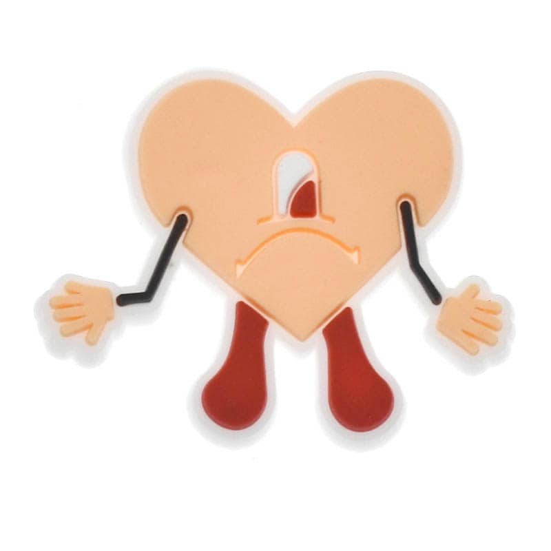 Cream Bad Bunny Heart 348-25 Shoe Charm