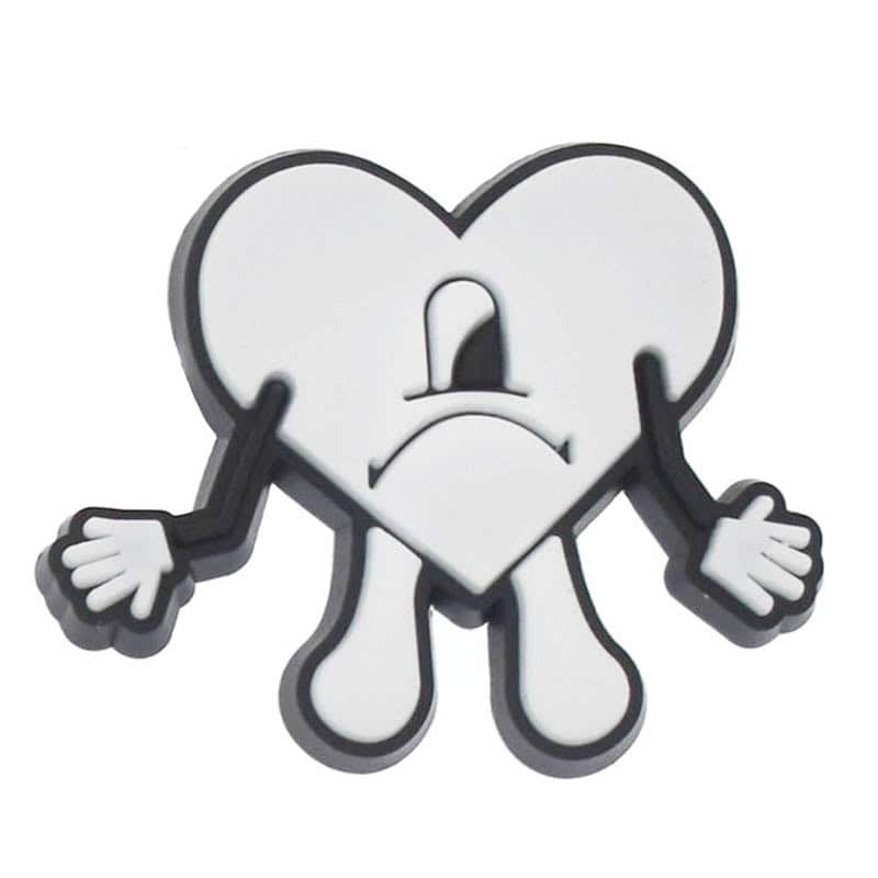 White Bad Bunny Heart 348-26 Shoe Charm