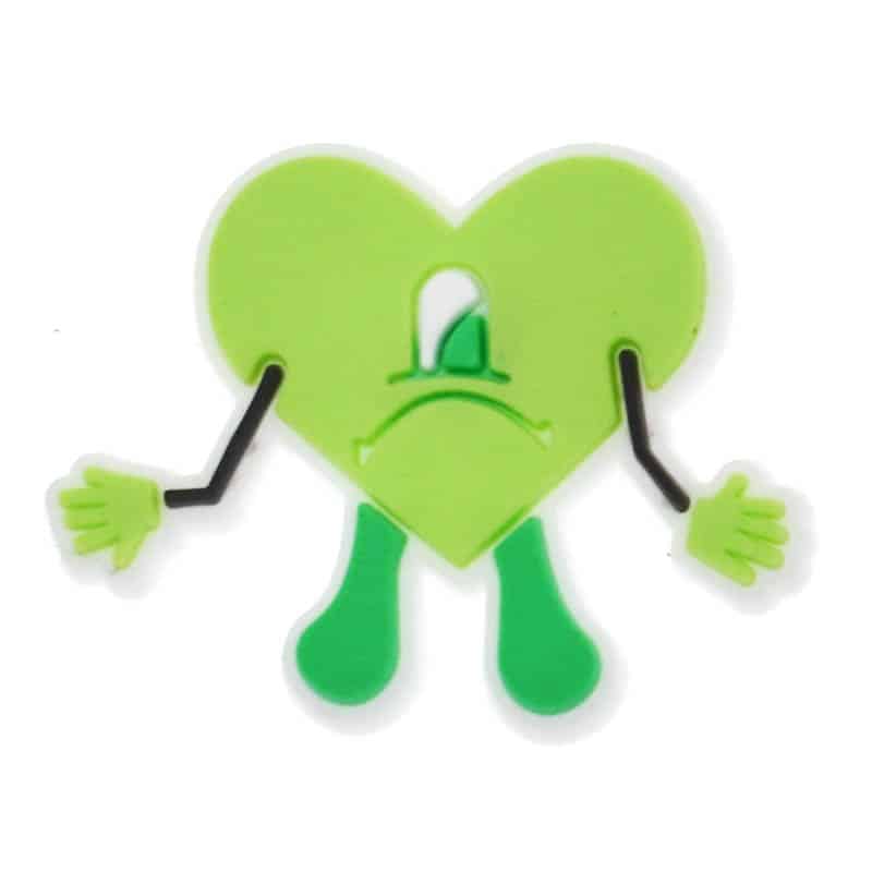 Green Bad Bunny Heart 348-27 Shoe Charm